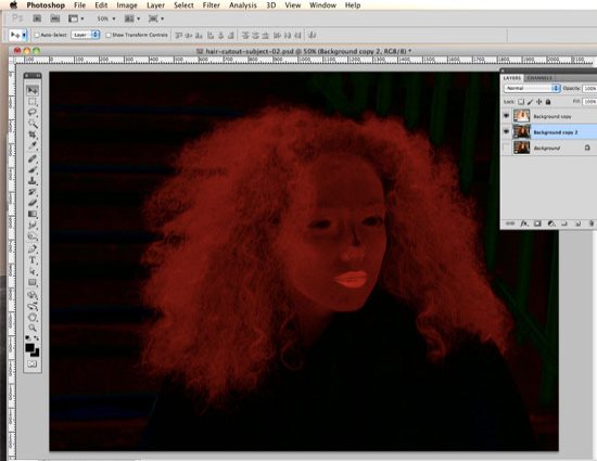 How to Cut Out Hair in Photoshop - select Linear Burn Blend Mode