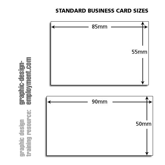 visiting card size in mm